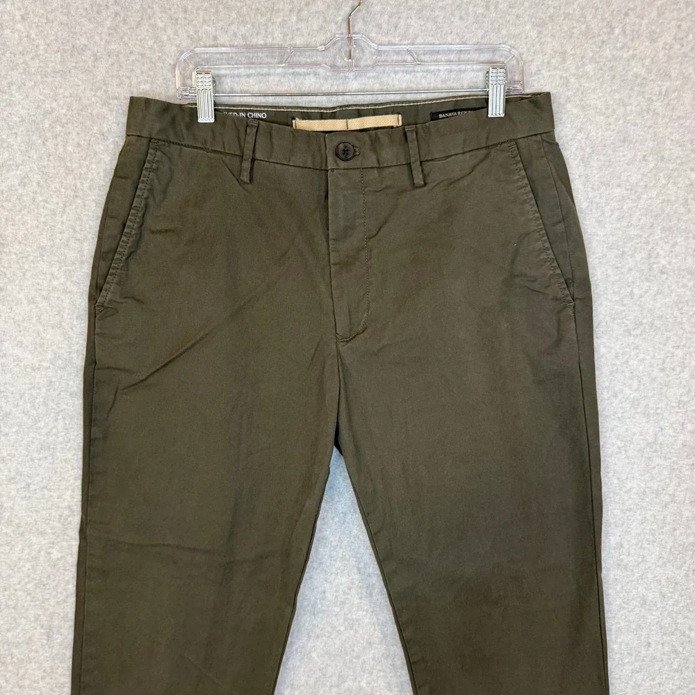 Banana Republic Pants Mens 32 Lived-In Chino Olive Green Slim Fit EUC
